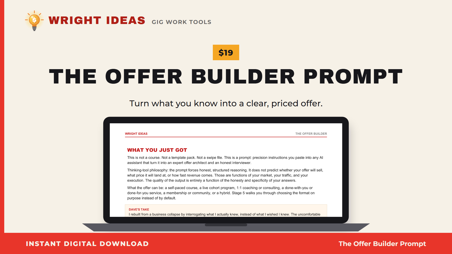The Offer Builder Prompt: Turn Your Skills Into a Clear, Priced Offer