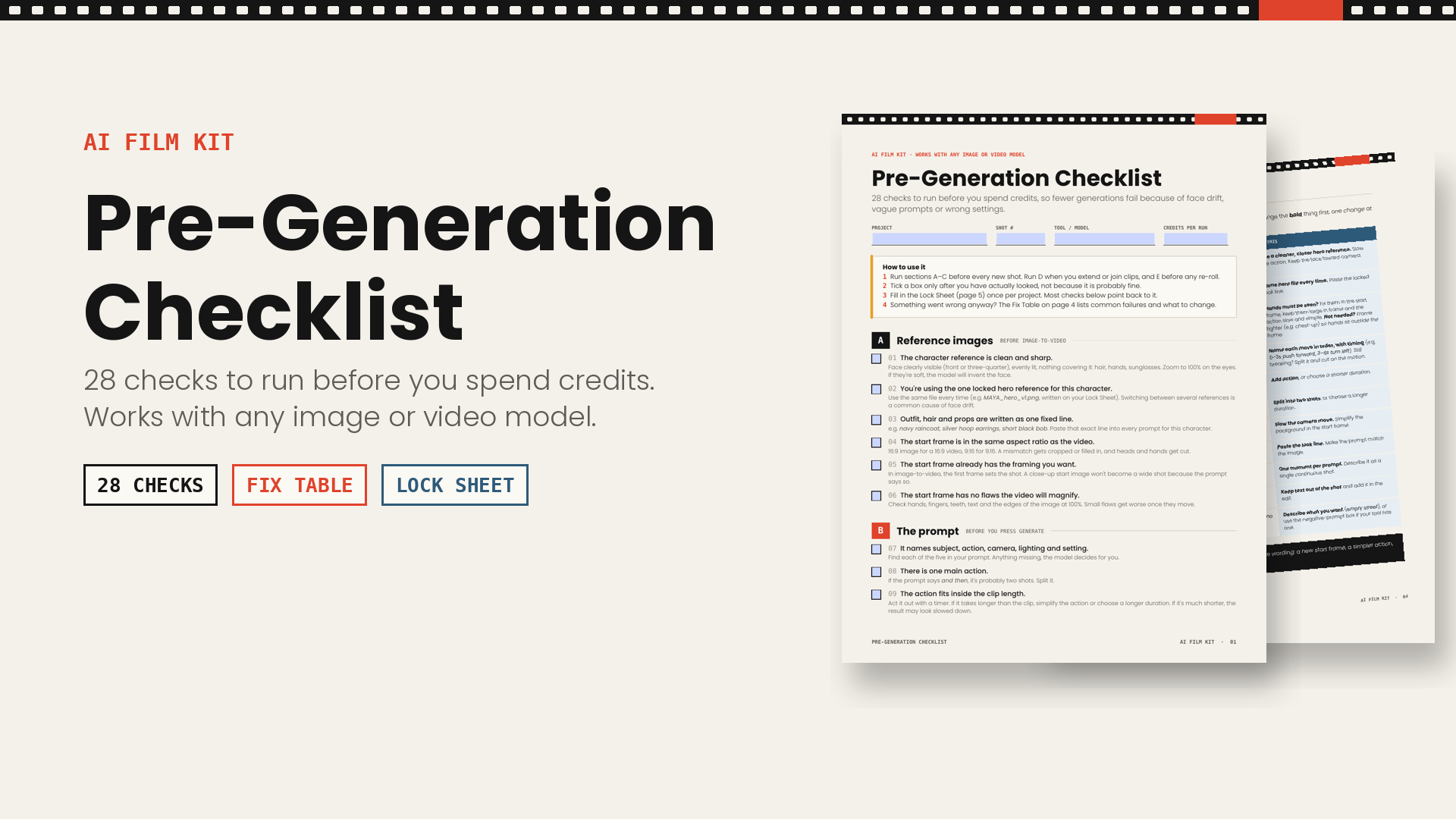 AI Film Pre-Generation Checklist
