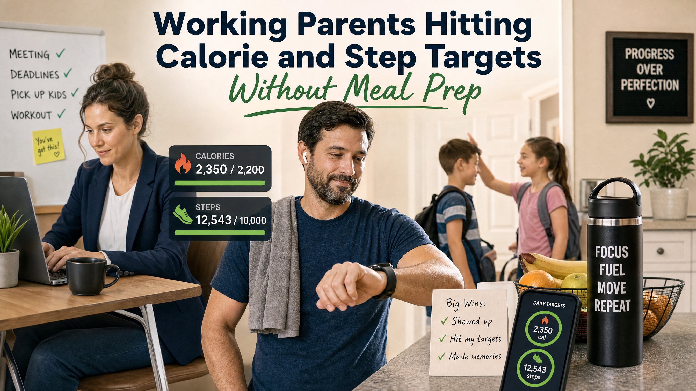 Working Parents Hitting Calorie and Step Targets Without Meal Prep