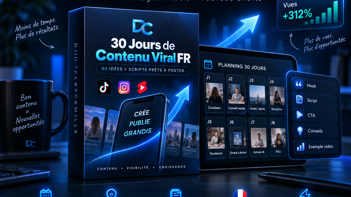 30 Jours de Contenu Viral FR – 90 Idées + Scripts Prêts à Poster