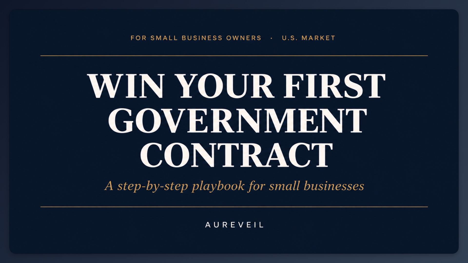 Win your first goverment contract