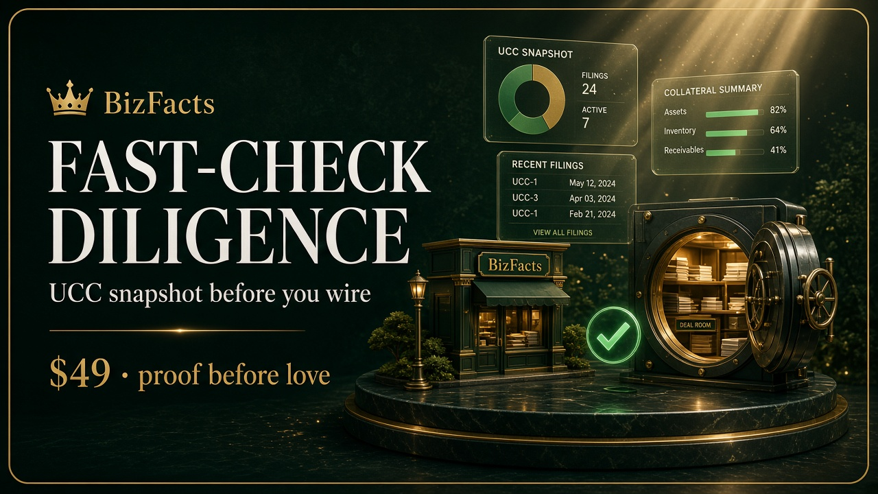 BizFacts Fast-Check: Business Diligence Report + UCC Snapshot