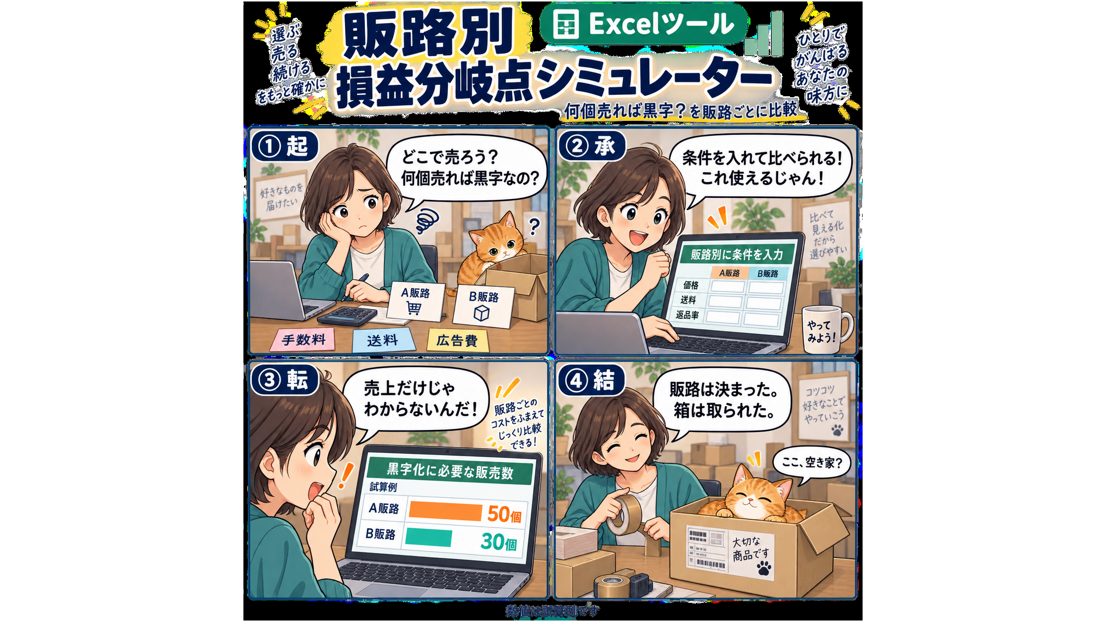 販路別 損益分岐点シミュレーター / Break-Even Simulator by Sales Channel
