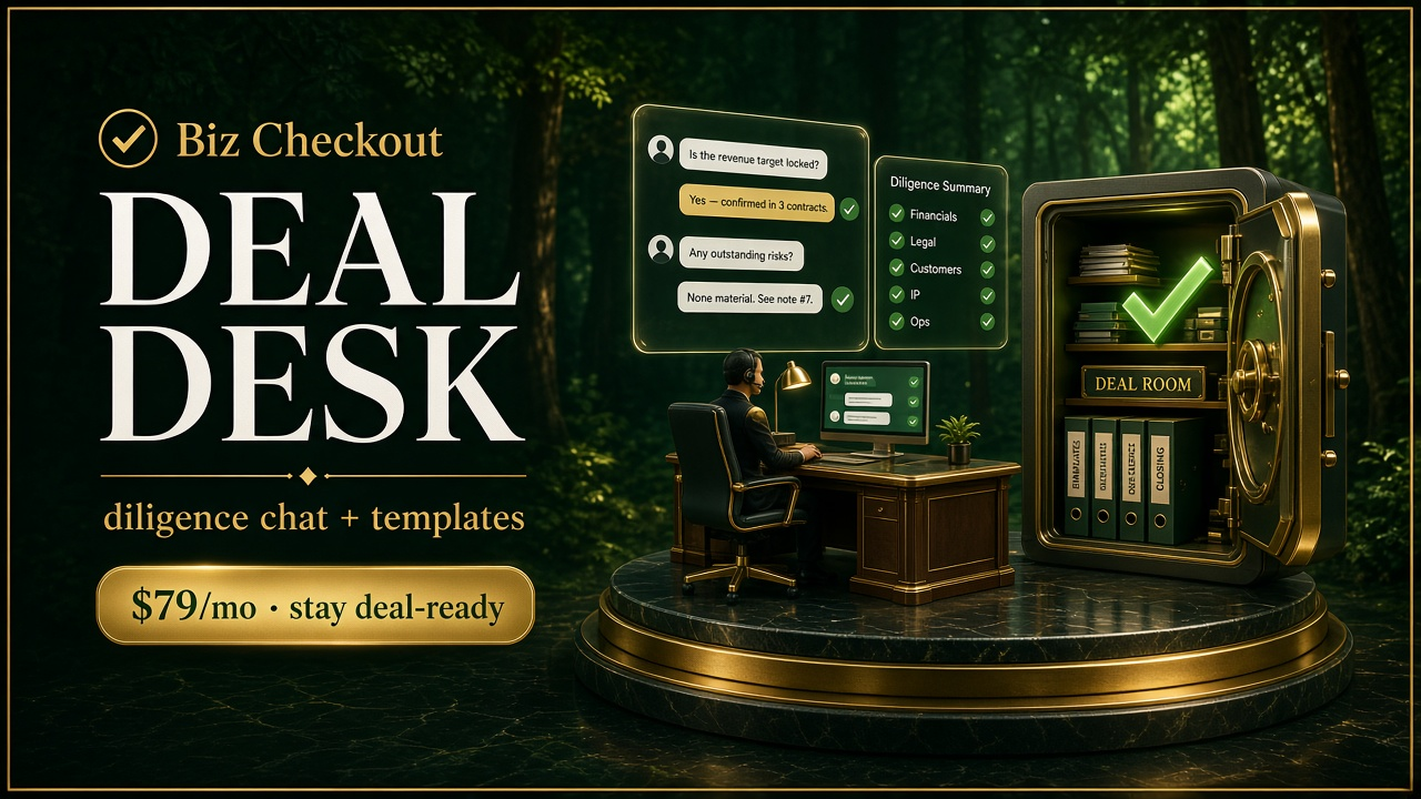 Deal Desk membership: diligence chat + templates