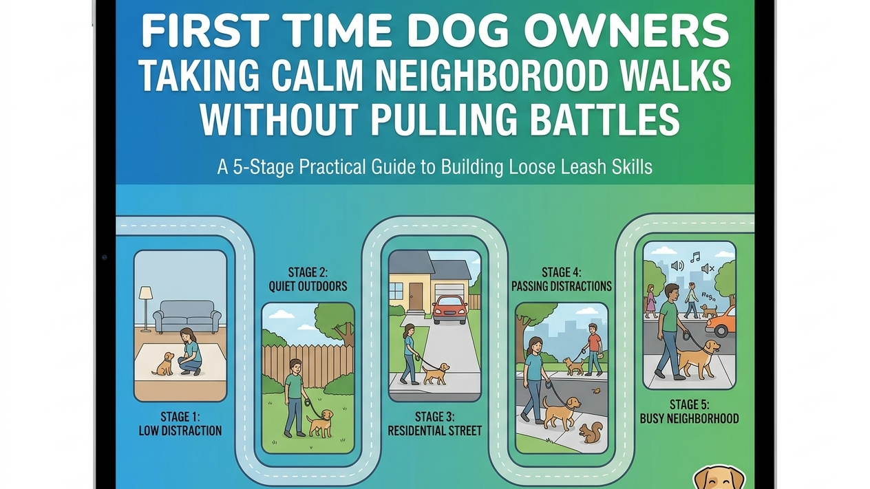  First Time Dog Owners Taking Calm Neighborhood Walks without Pulling Battles