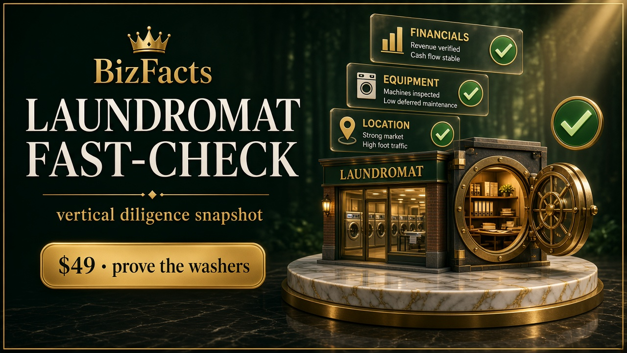 BizFacts Fast-Check: laundromat diligence