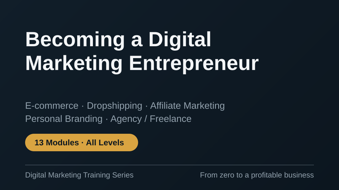 Becoming a Digital Marketing Entrepreneur