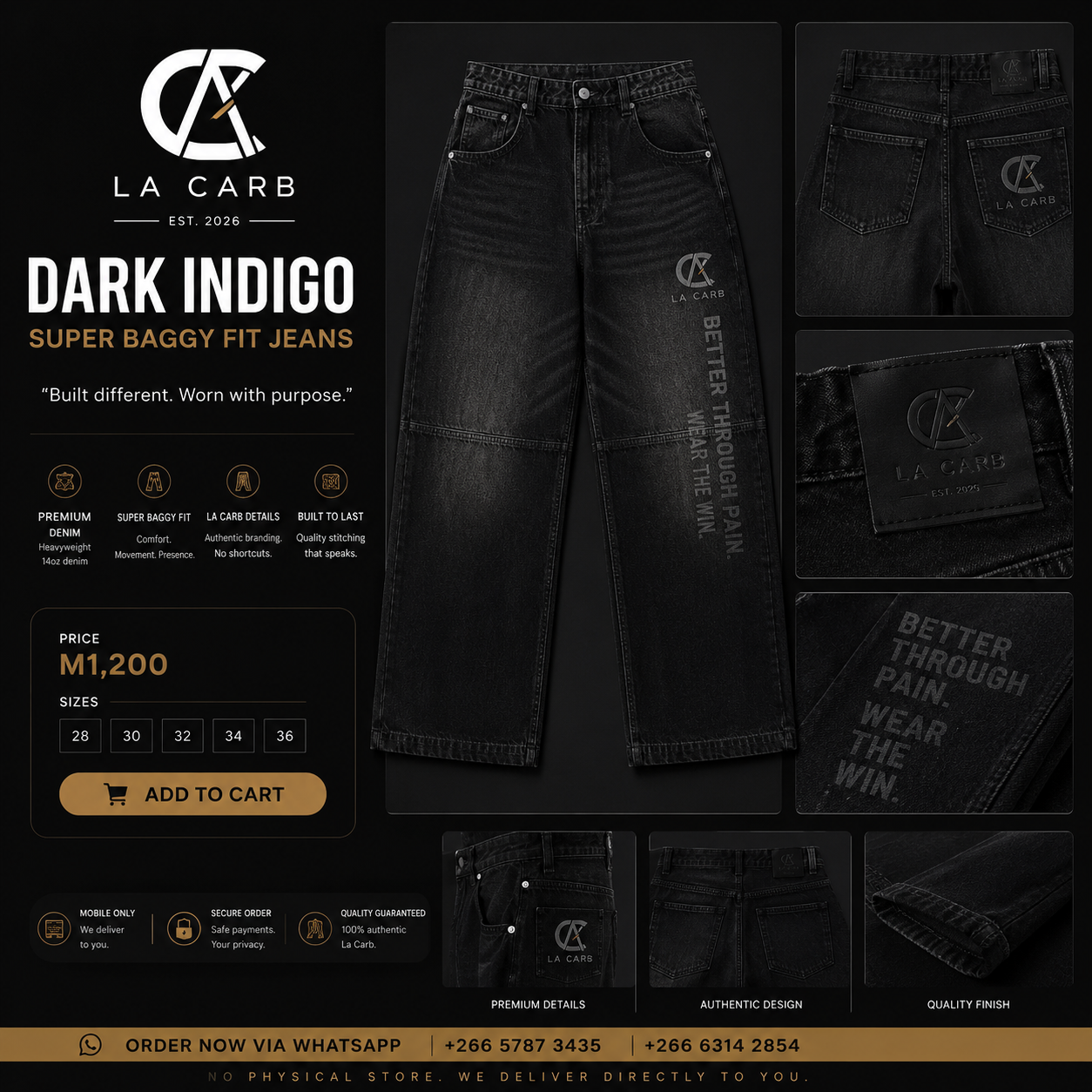 Dark Indigo Baggy Jeans