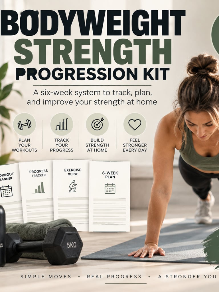 Build measurable bodyweight strength at home with a six-week progression system.