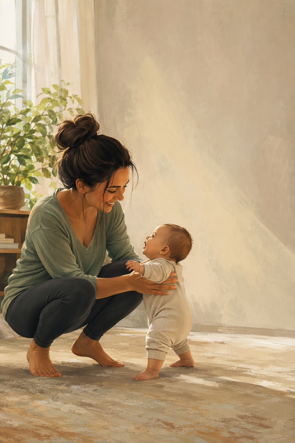 Postpartum Mothers Lifting Babies Safely in 14 Days