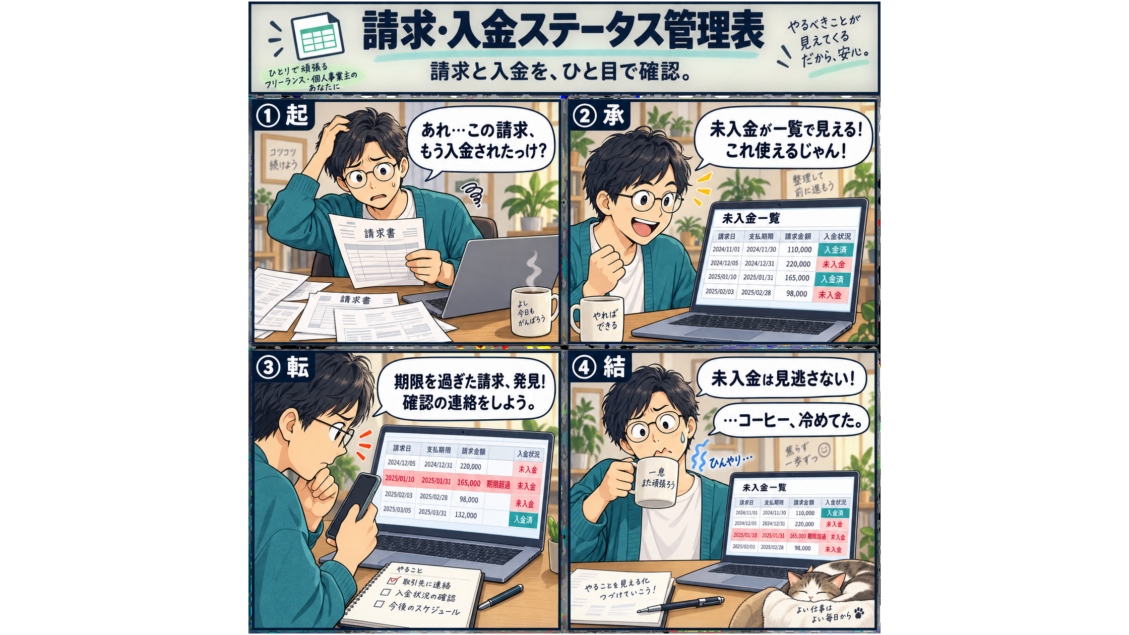 請求・入金ステータス管理表 / Invoice and Payment Status Tracker