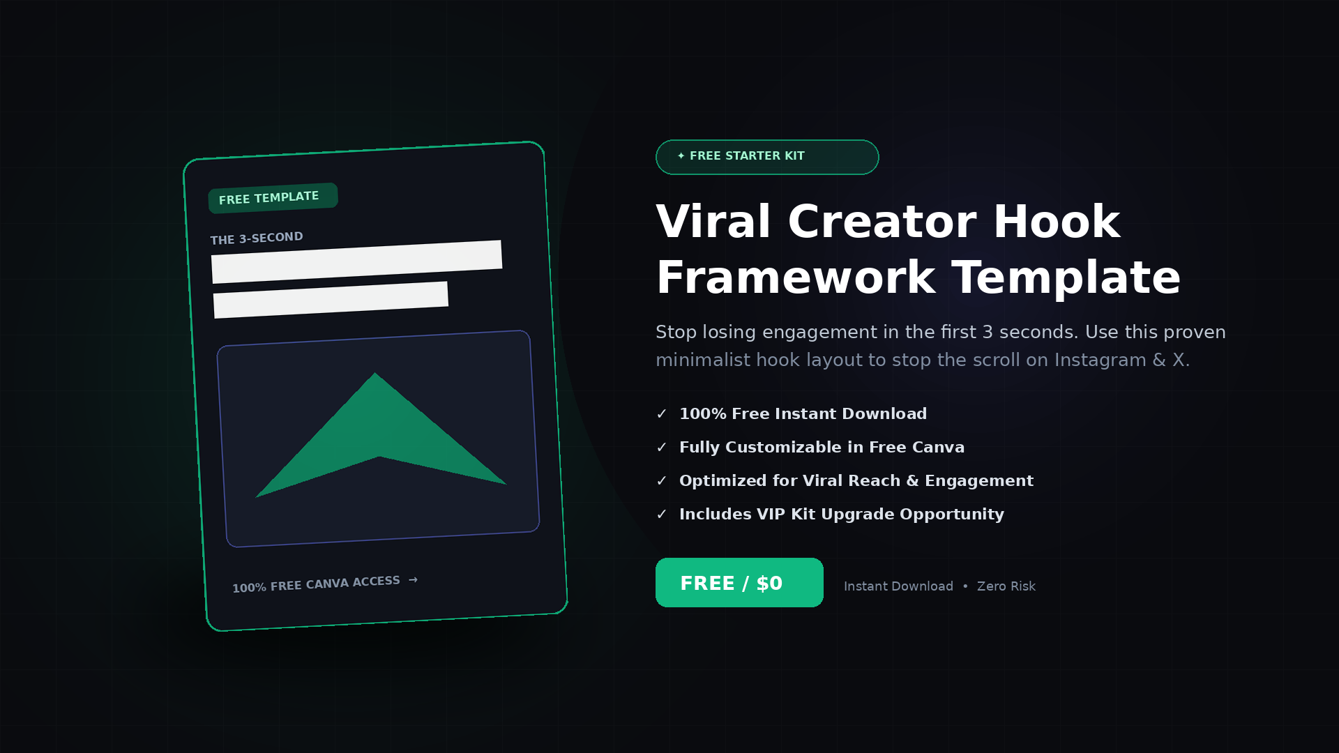 [FREE] Viral Creator Hook Framework Template
