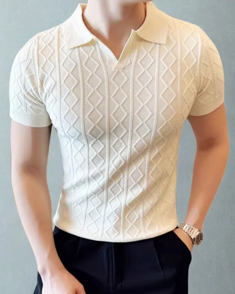 POLO TRICOTÉ TEXTURÉ