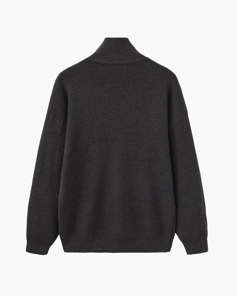 PULL DEMI-ZIP MAILLE RAFFINÉ