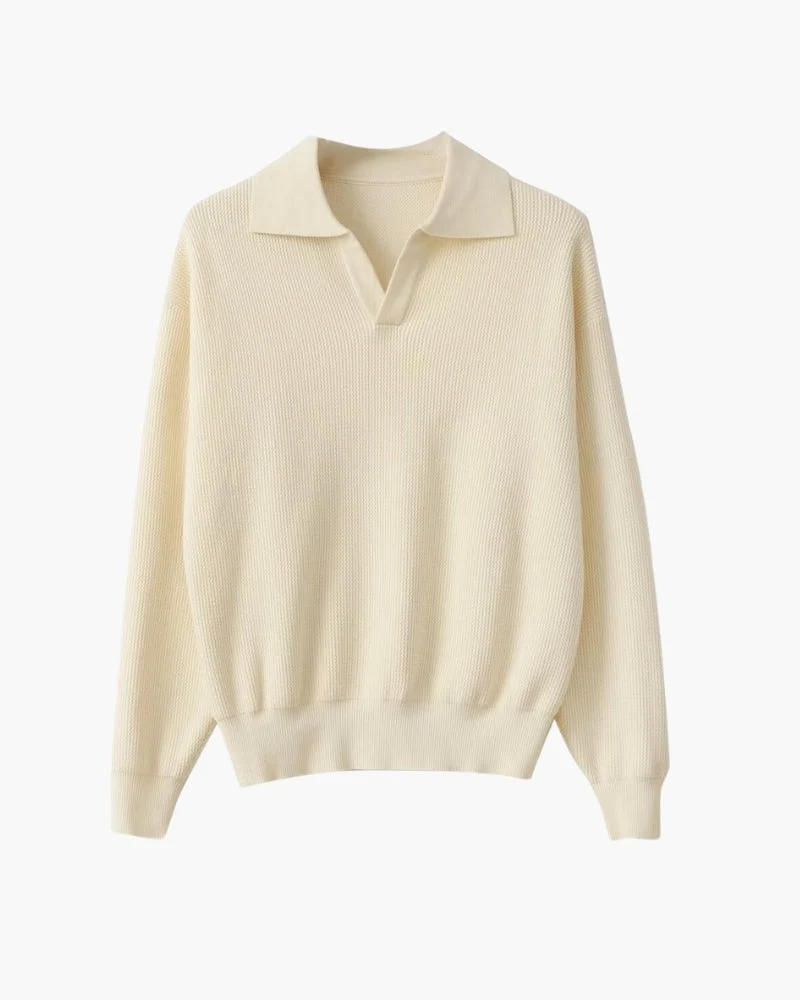 PULL POLO TRICOTÉ TEXTURÉ