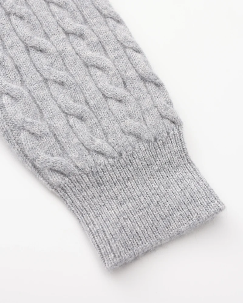 PULL DEMI-ZIP CACHEMIRE TISSÉ
