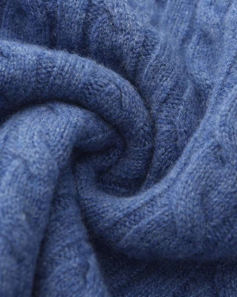 PULL DEMI-ZIP CACHEMIRE TISSÉ