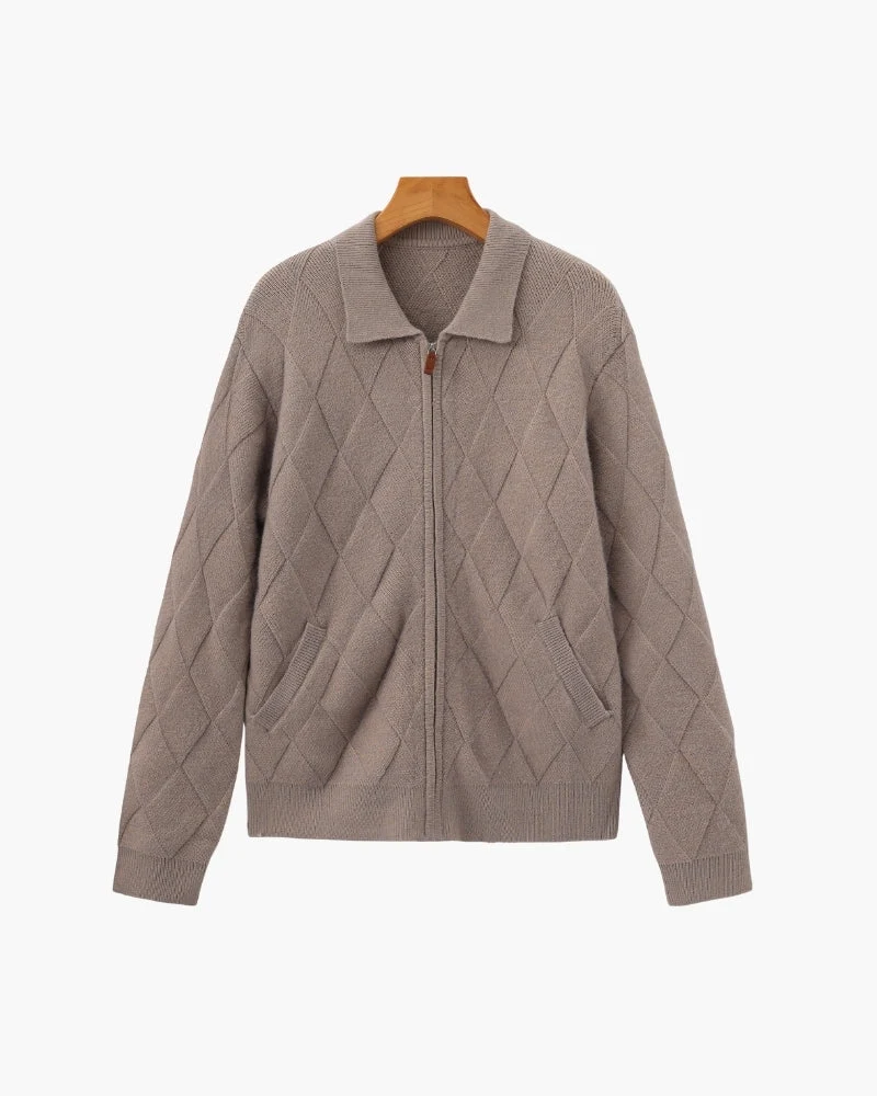 CARDIGAN ZIPPÉ LOSANGES
