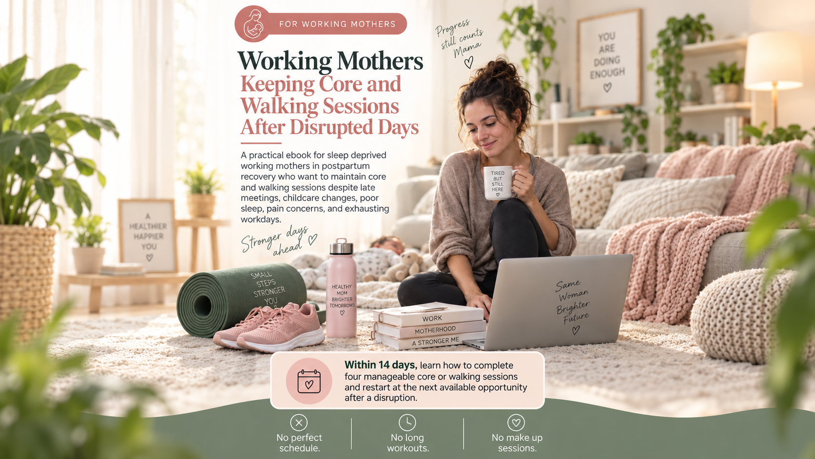 Working Mothers Keeping Core and Walking Sessions After Disrupted Days