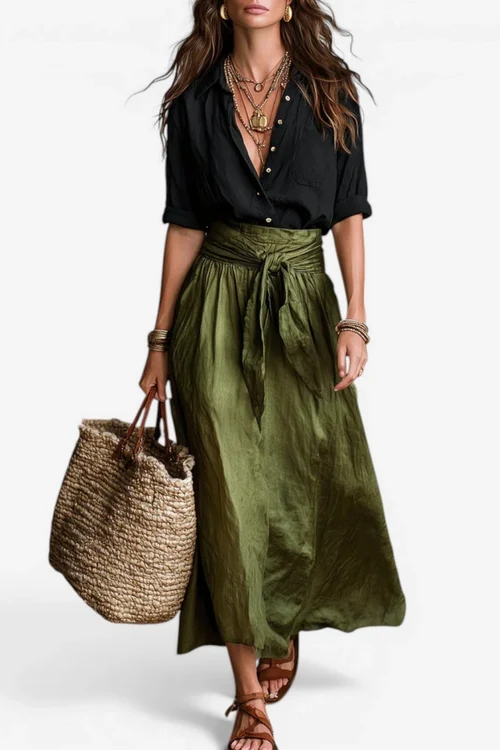 Ensemble Ariia™ – Jupe Midi Nœud — Maison Dorée