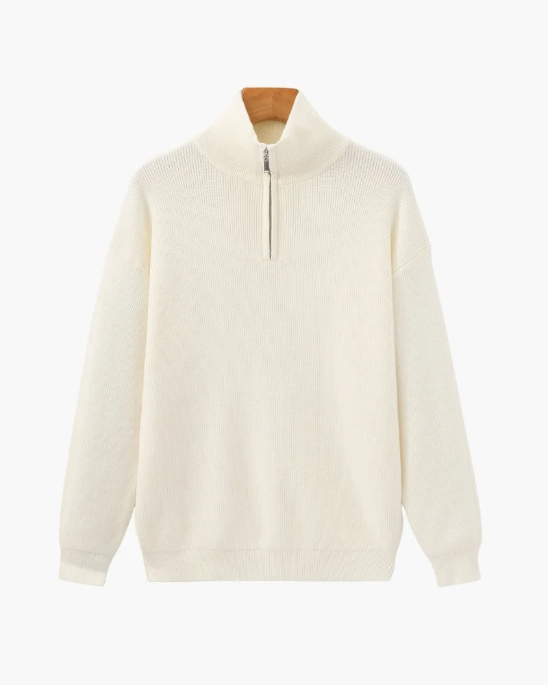 PULL DEMI-ZIP MAILLE RAFFINÉ