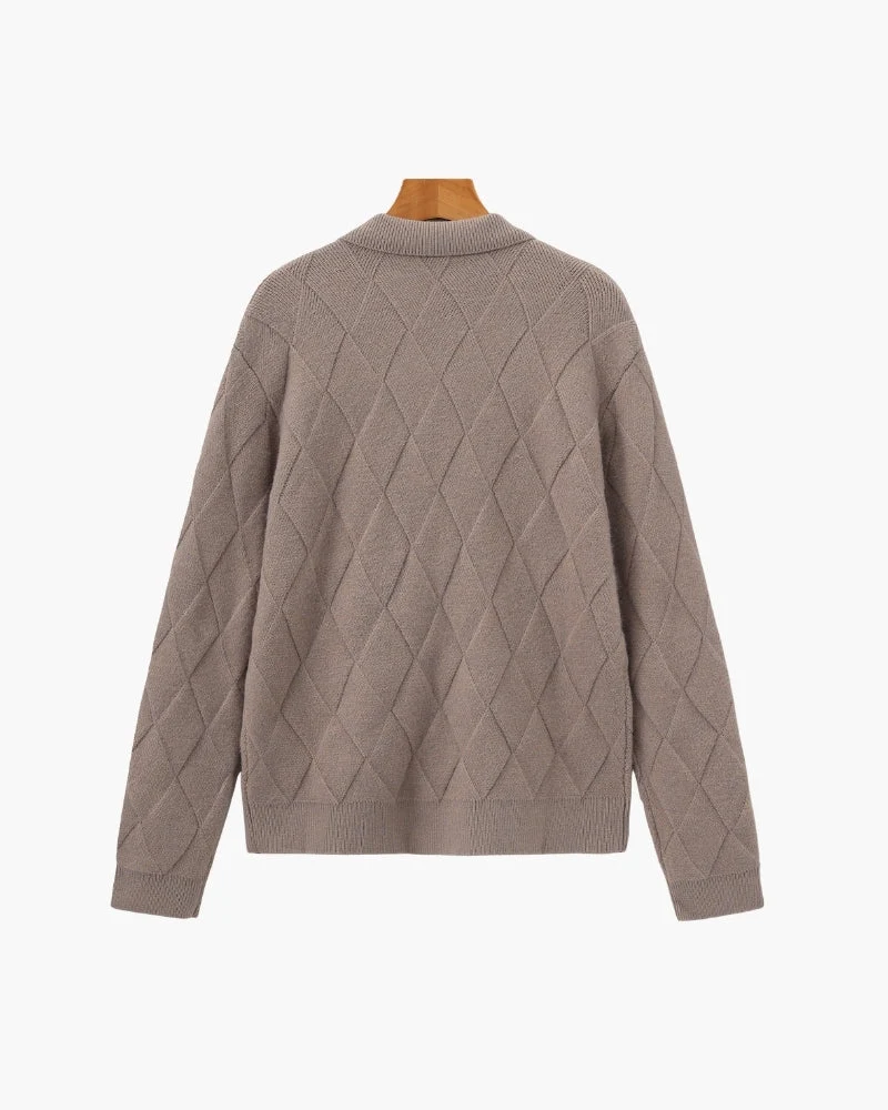 CARDIGAN ZIPPÉ LOSANGES