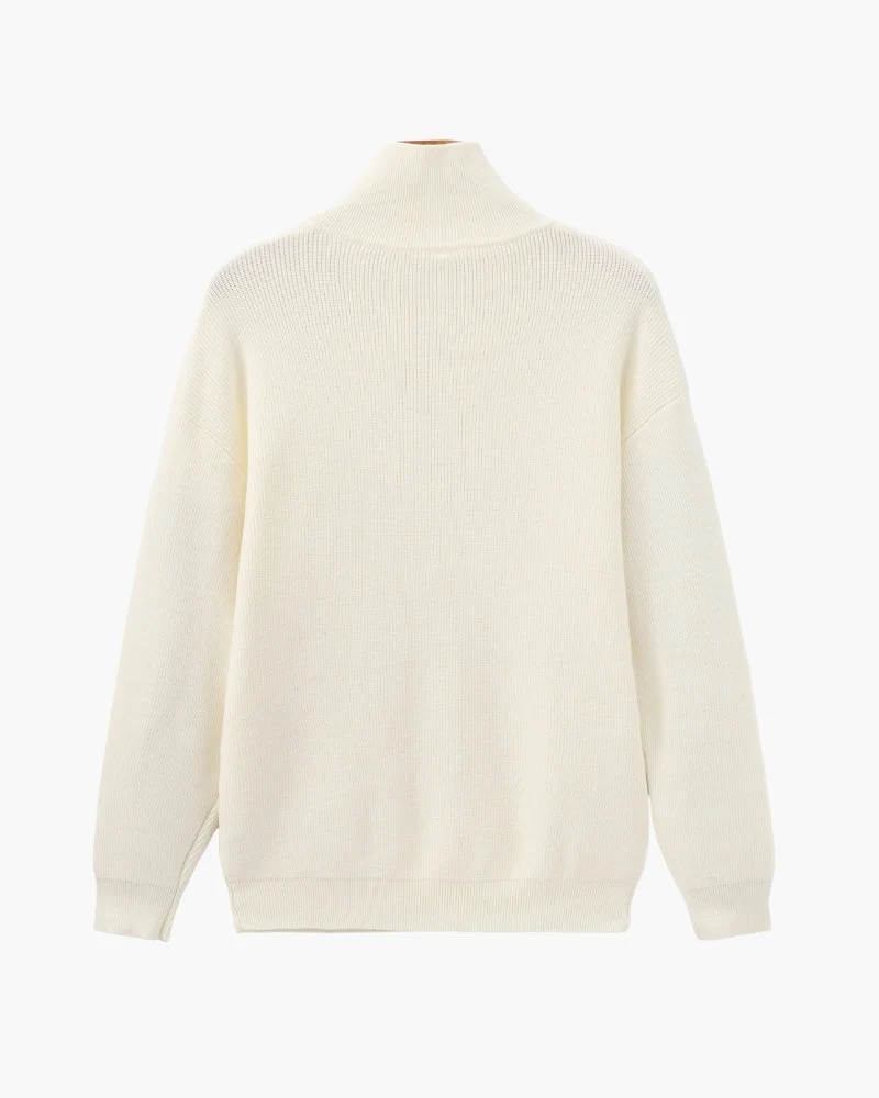 PULL DEMI-ZIP MAILLE RAFFINÉ