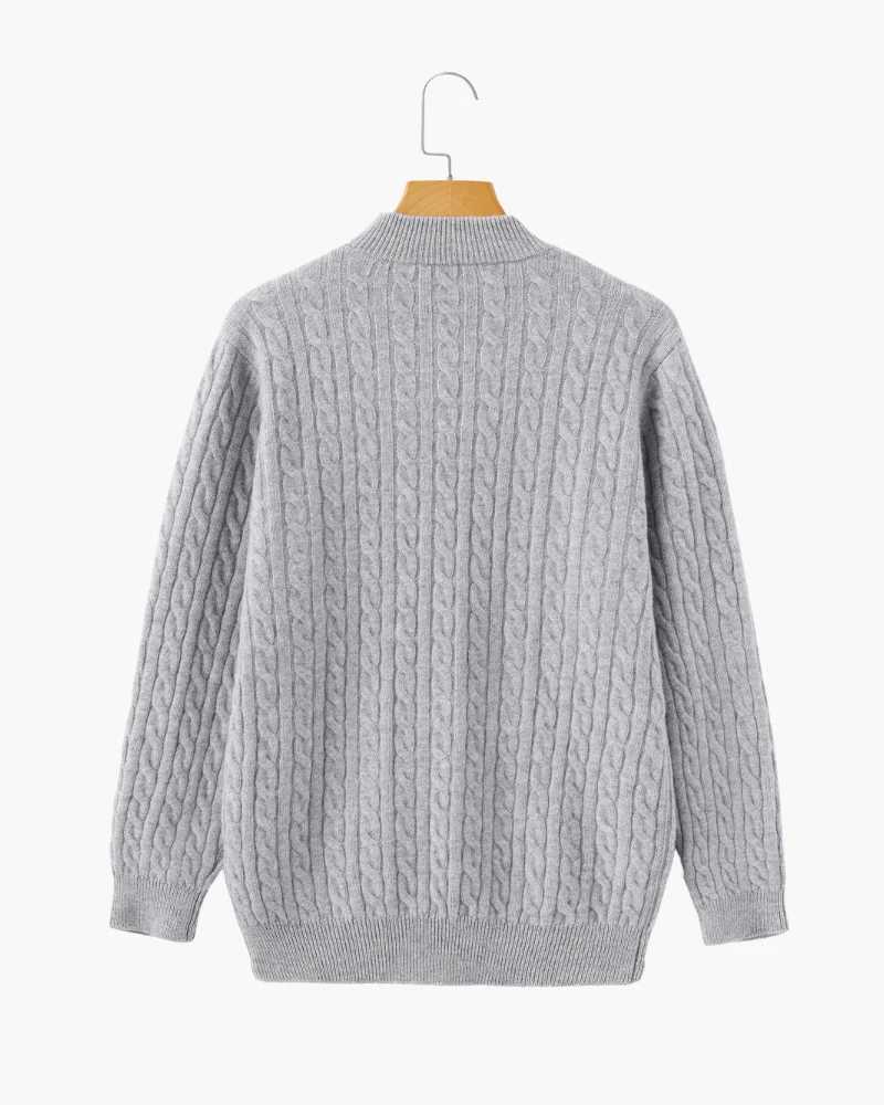 PULL DEMI-ZIP CACHEMIRE TISSÉ