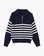 PULL ZIPPÉ RAYÉ