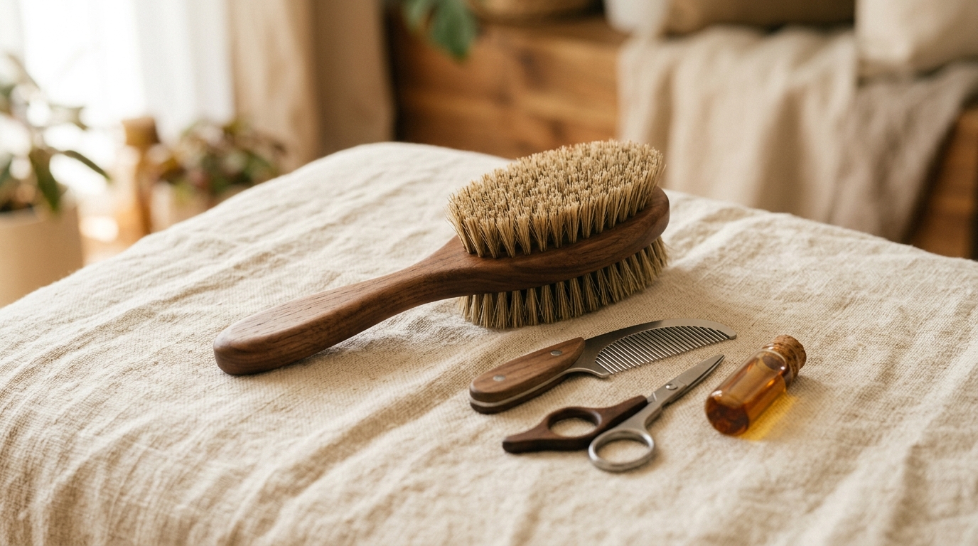 Wood Grooming Brush