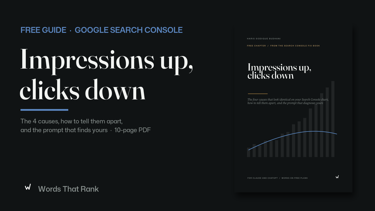 Free Google Search Console Guide: Impressions but No Clicks, Fixed