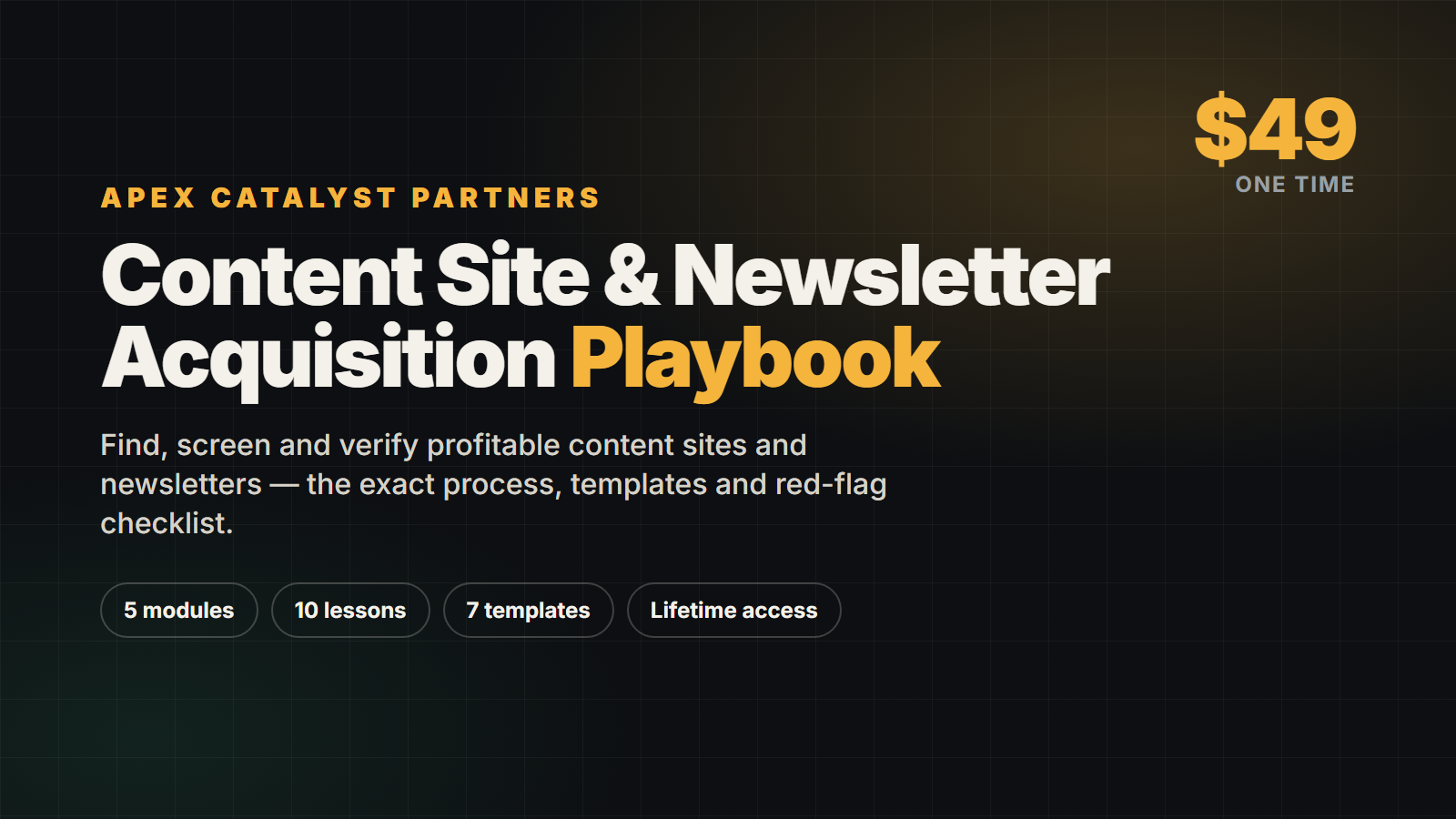 Content Site & Newsletter Acquisition Playbook