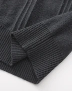 PULL CÔTELÉ DEMI-ZIP CACHEMIRE