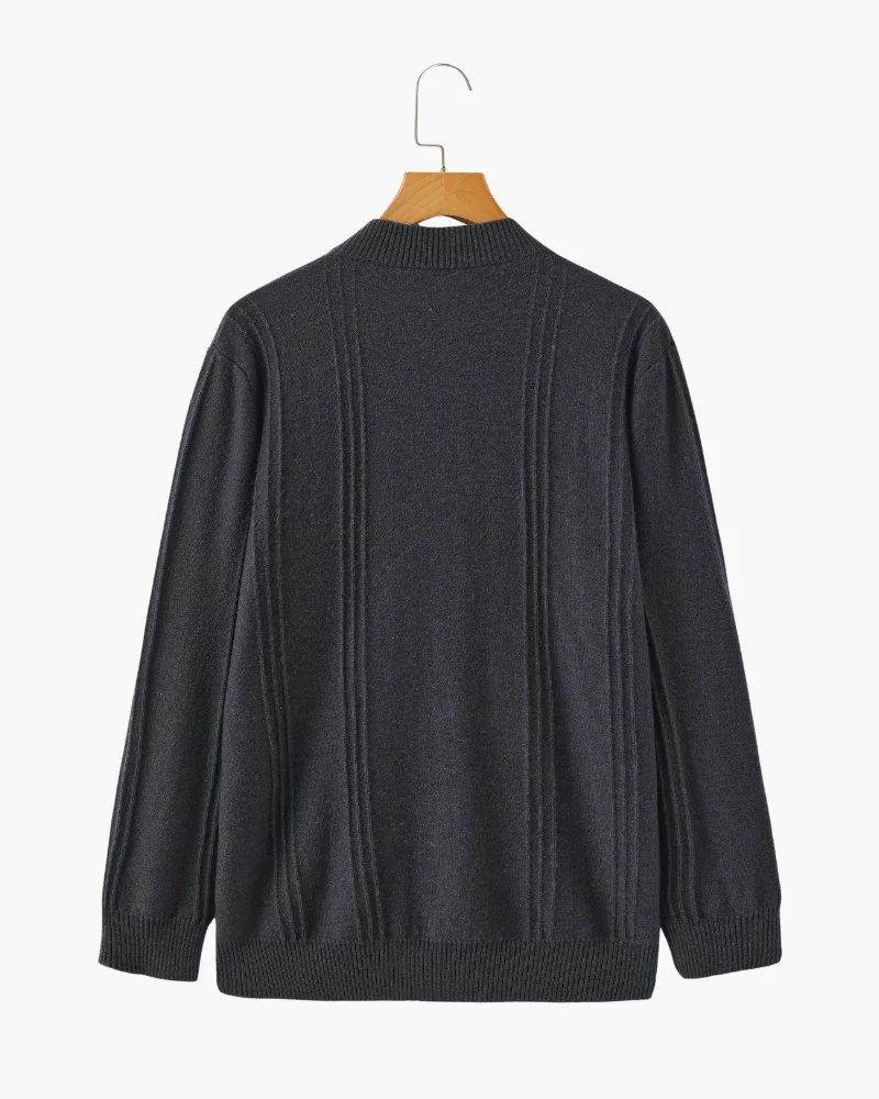 PULL CÔTELÉ DEMI-ZIP CACHEMIRE