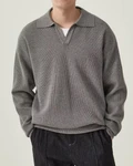 PULL POLO TRICOTÉ TEXTURÉ
