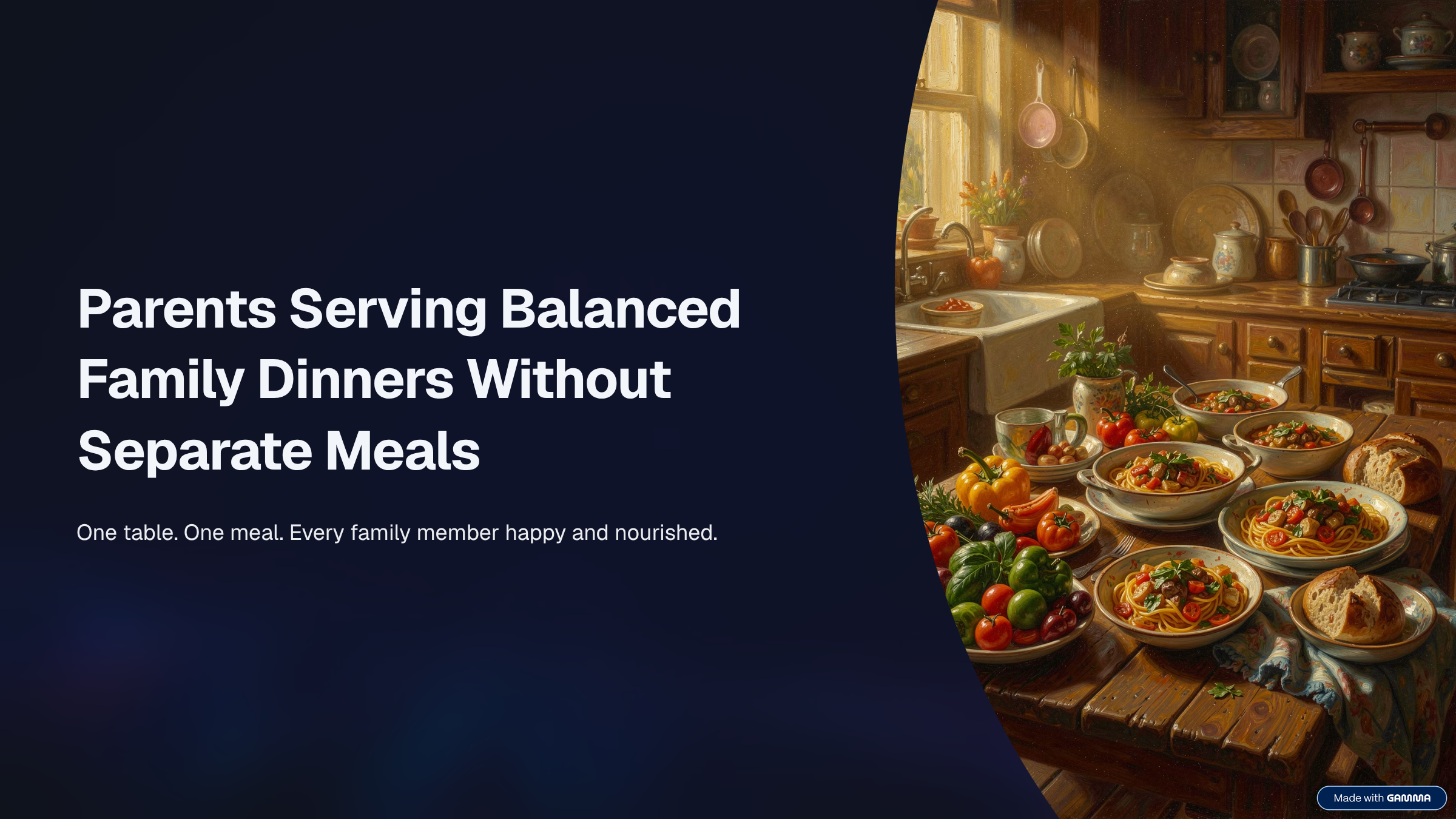 Parents Serving Balanced Family Dinners Without Separate Meals