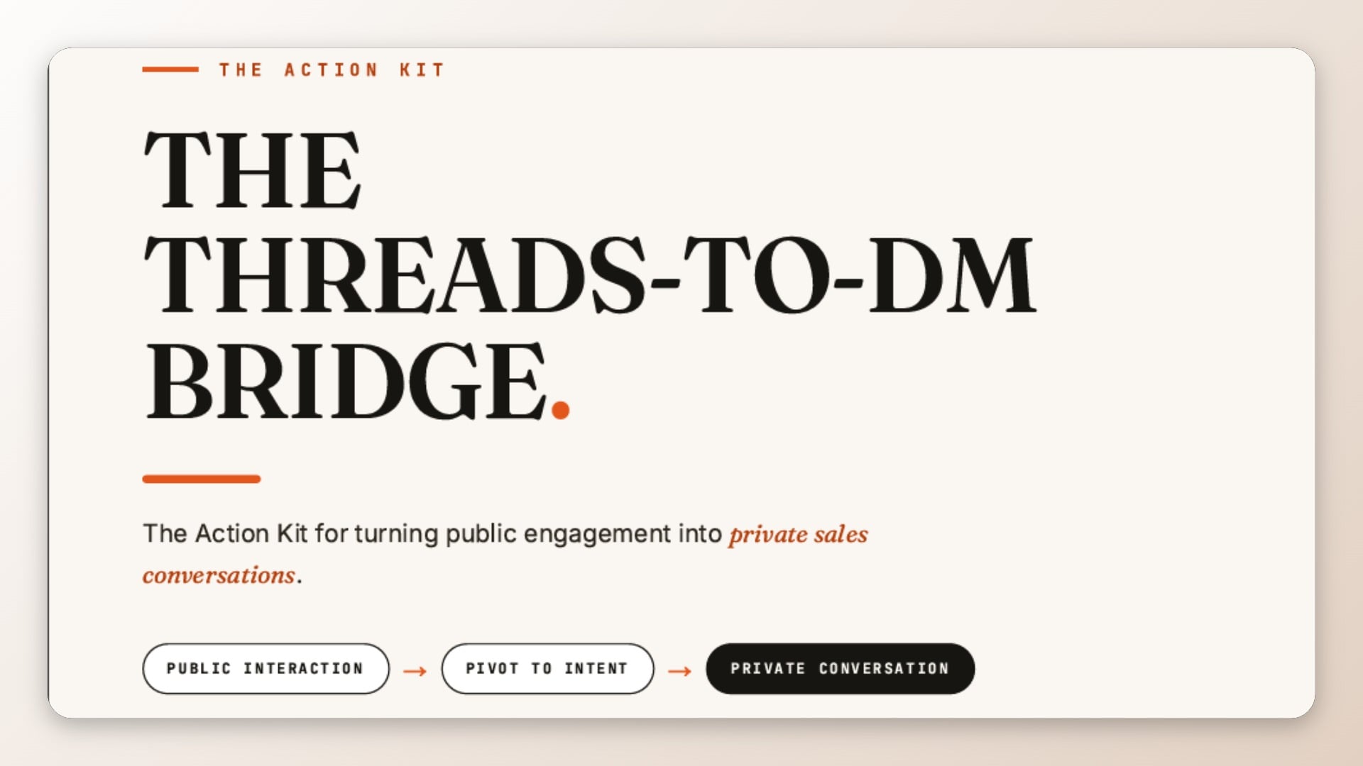 The Threads to DM Bridge