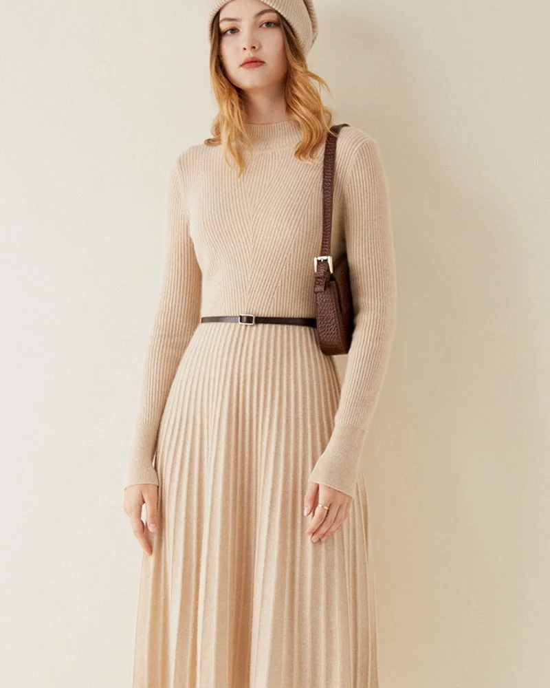ISAURE ROBE ÉVASÉE CACHEMIRE