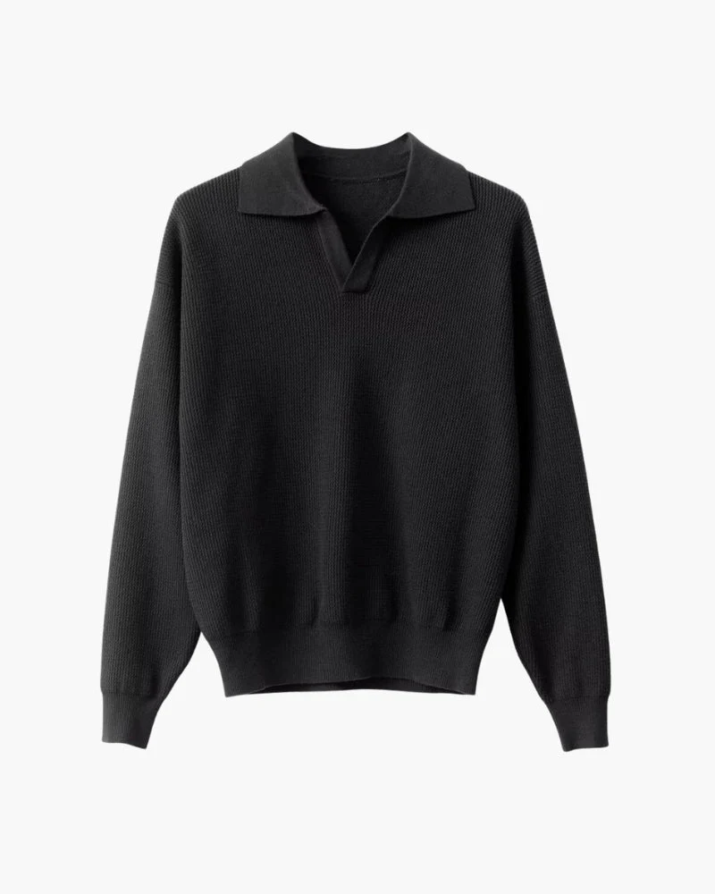 PULL POLO TRICOTÉ TEXTURÉ