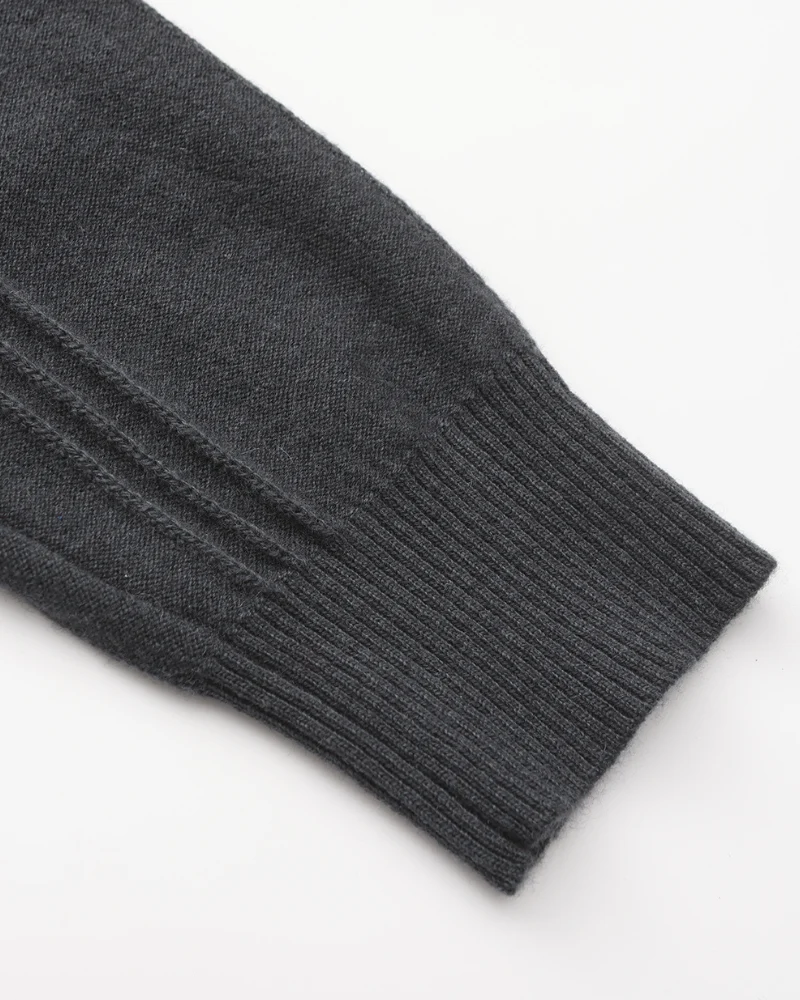 PULL CÔTELÉ DEMI-ZIP CACHEMIRE