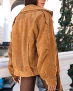 VESTE DRAPÉE DAIM VINTAGE