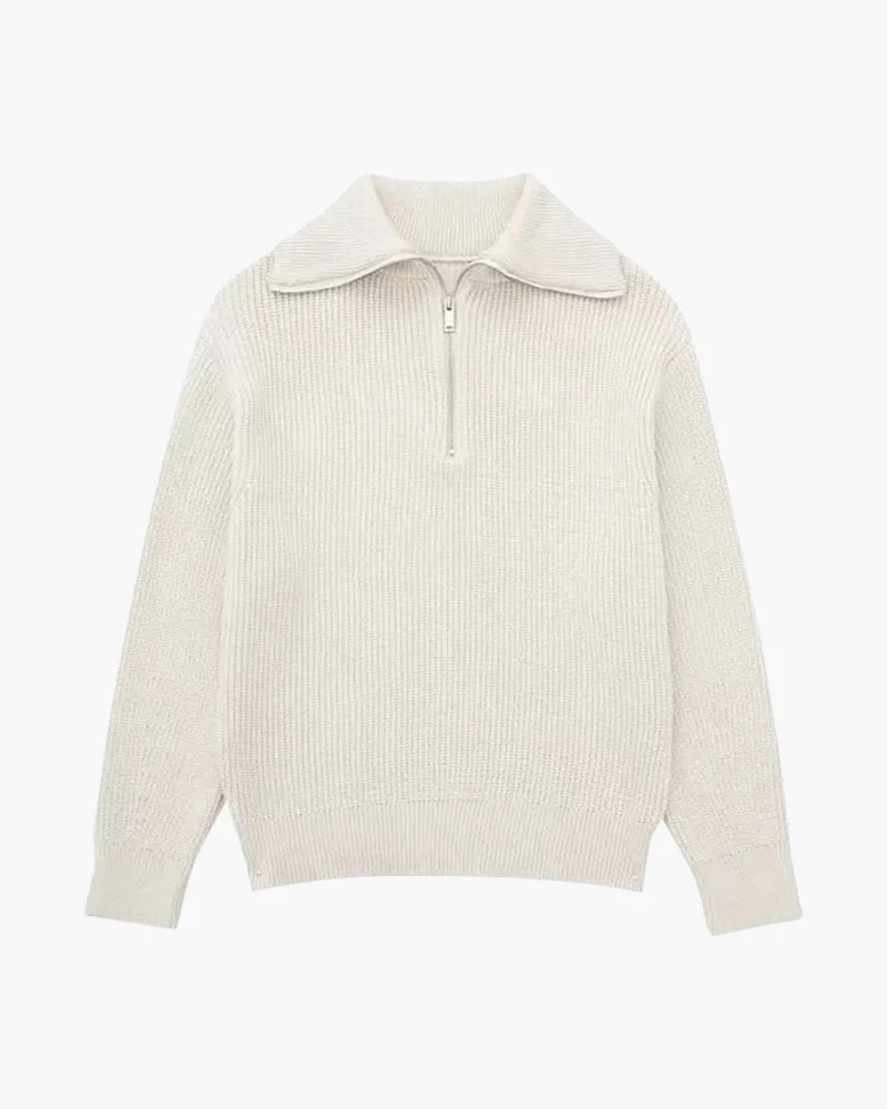 PULL ZIPPÉ RAYÉ