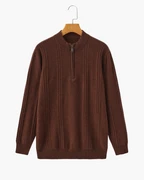 PULL CÔTELÉ DEMI-ZIP CACHEMIRE