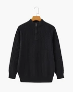 PULL DEMI-ZIP CACHEMIRE TISSÉ