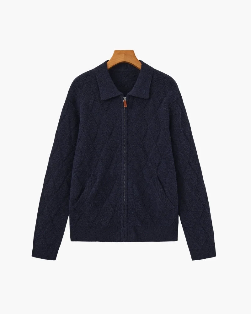 CARDIGAN ZIPPÉ LOSANGES