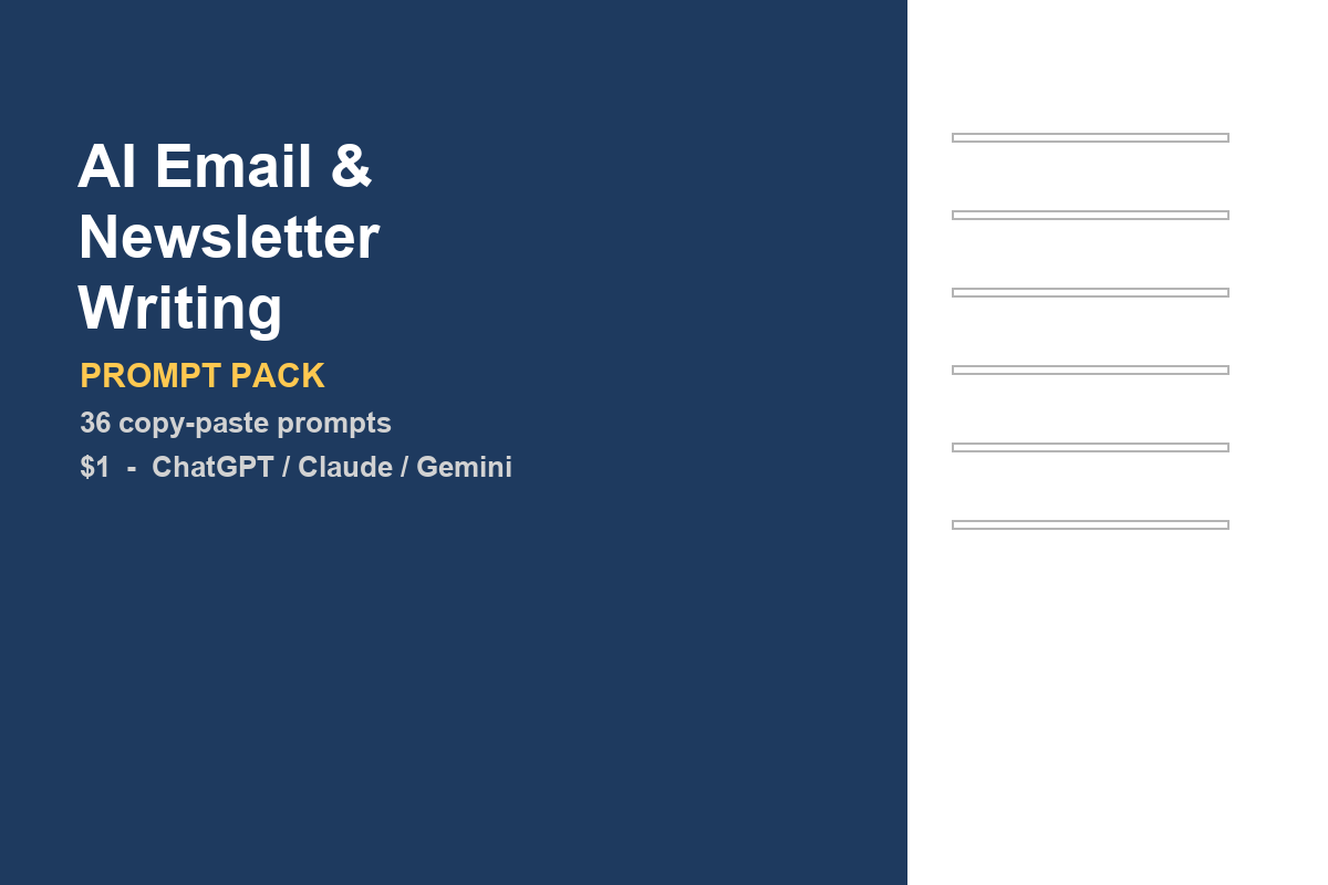 AI Email & Newsletter Writing Prompt Pack (36 Prompts)