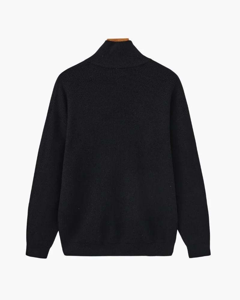 PULL DEMI-ZIP MAILLE RAFFINÉ