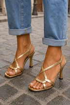 Louise - Sandales Dorées à Talons Élégants