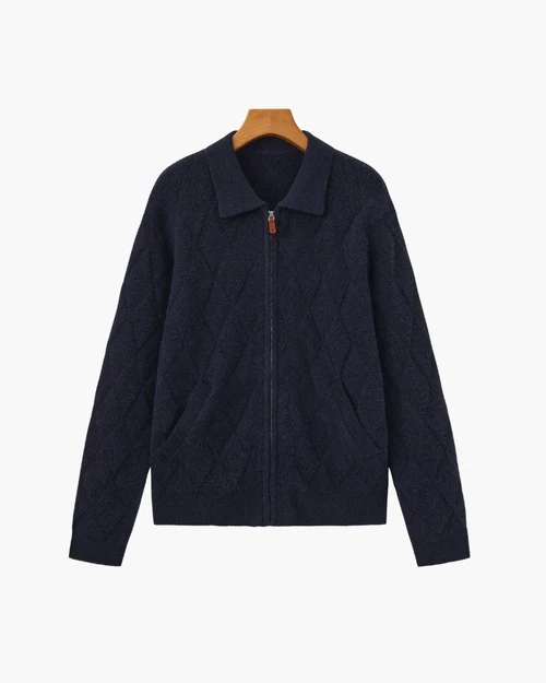CARDIGAN ZIPPÉ LOSANGES