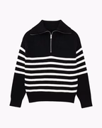 PULL ZIPPÉ RAYÉ